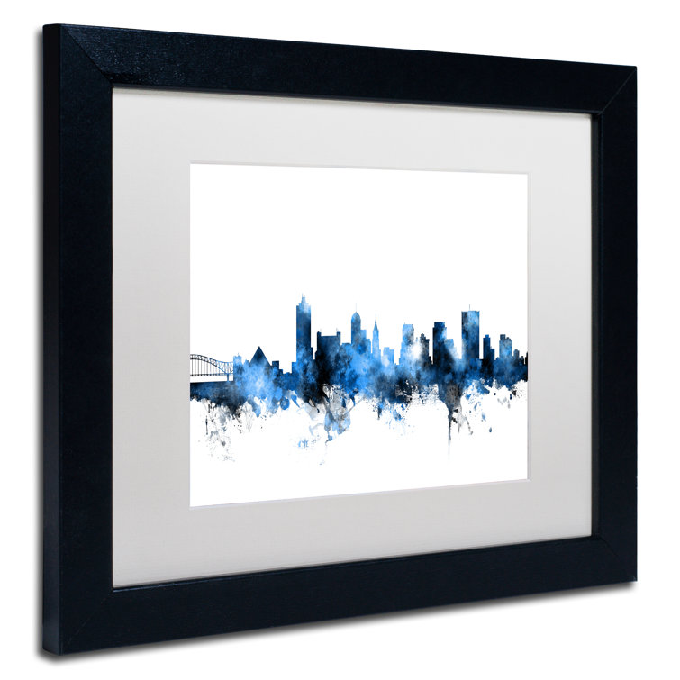 Trademark Art Memphis TN Skyline White Framed On Canvas by Michael